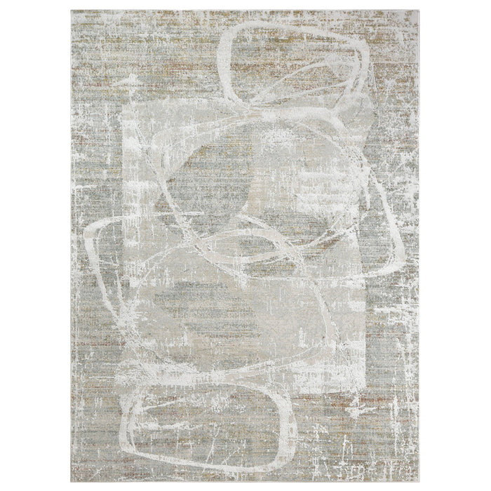 HR High Quality Modern Abstract Scribbled Shape Area Rug