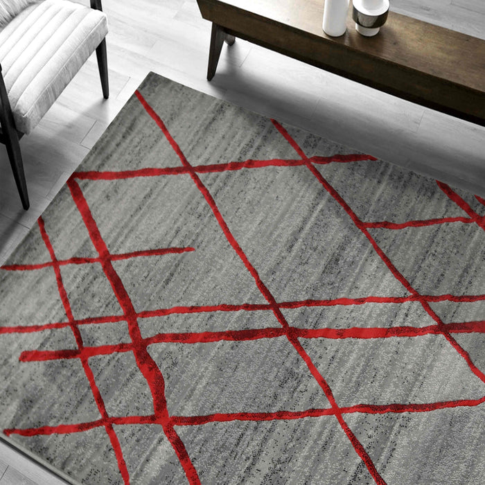 Diamond Pattern Contemporary Abstract Area Rug