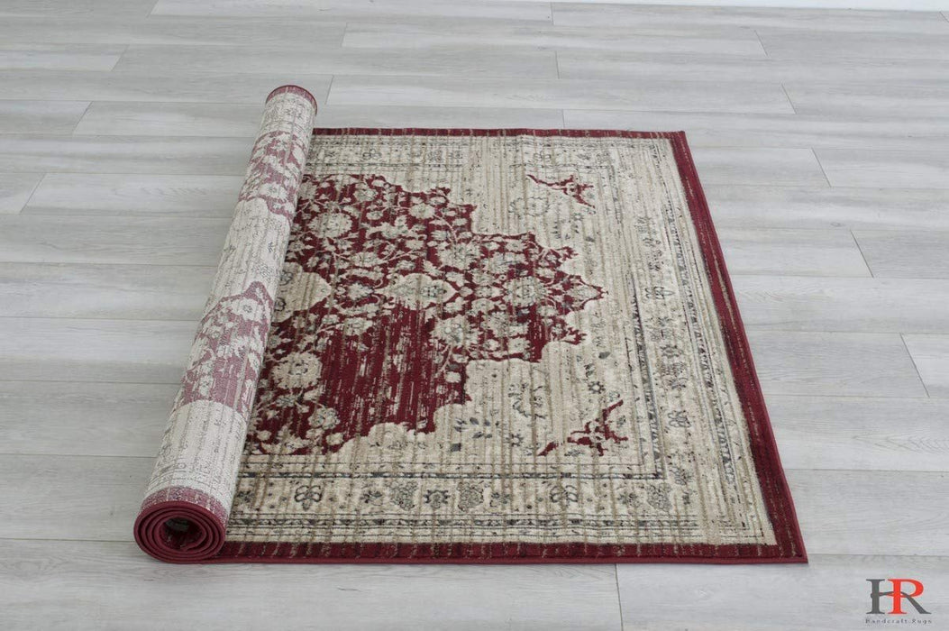 Floral Pattern Distressed Rug #93