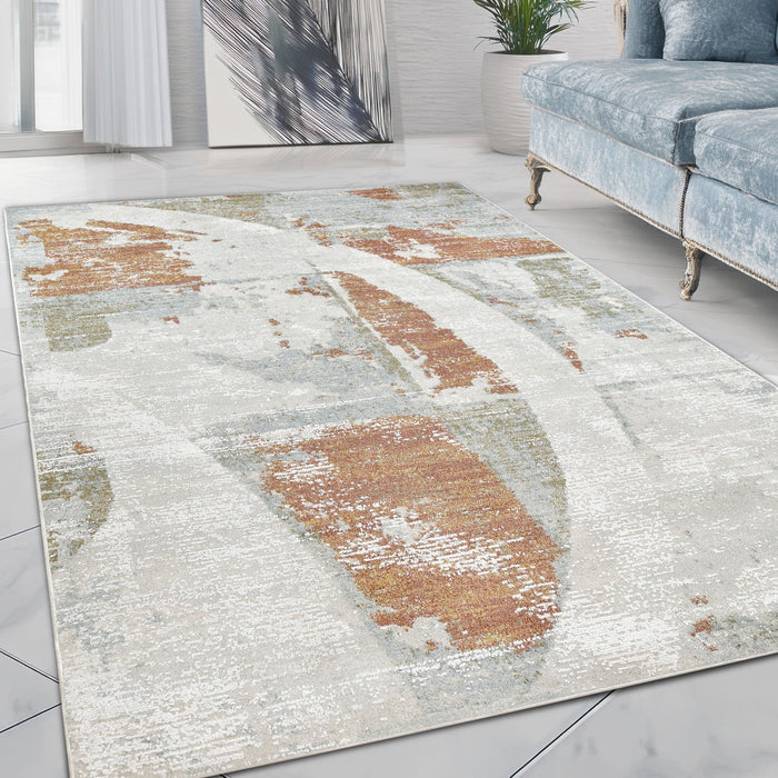 HR High Quality Modern Abstract Combed Shape Variation Rug #8984T