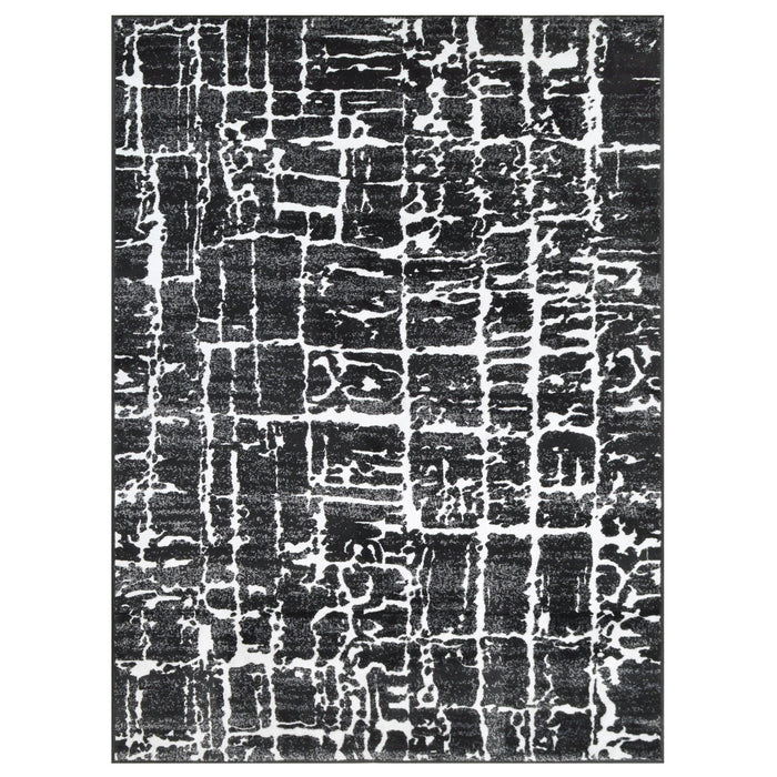 Rugs Bohemian Ultra-Soft, Easy Clean, Abstract, Bone Black and White 02