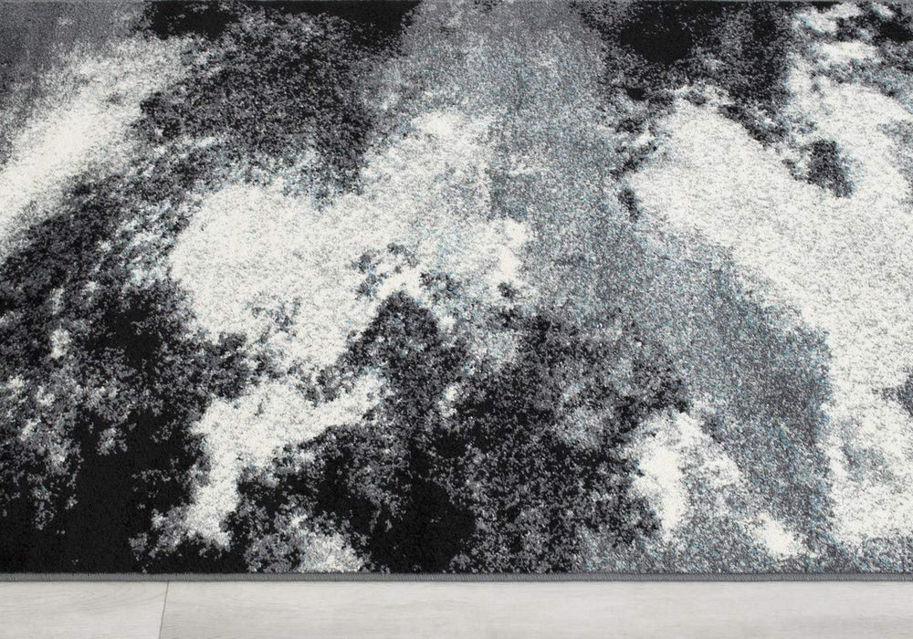 Abstract Rugs Clouds Pattern Carpet Gray Black White