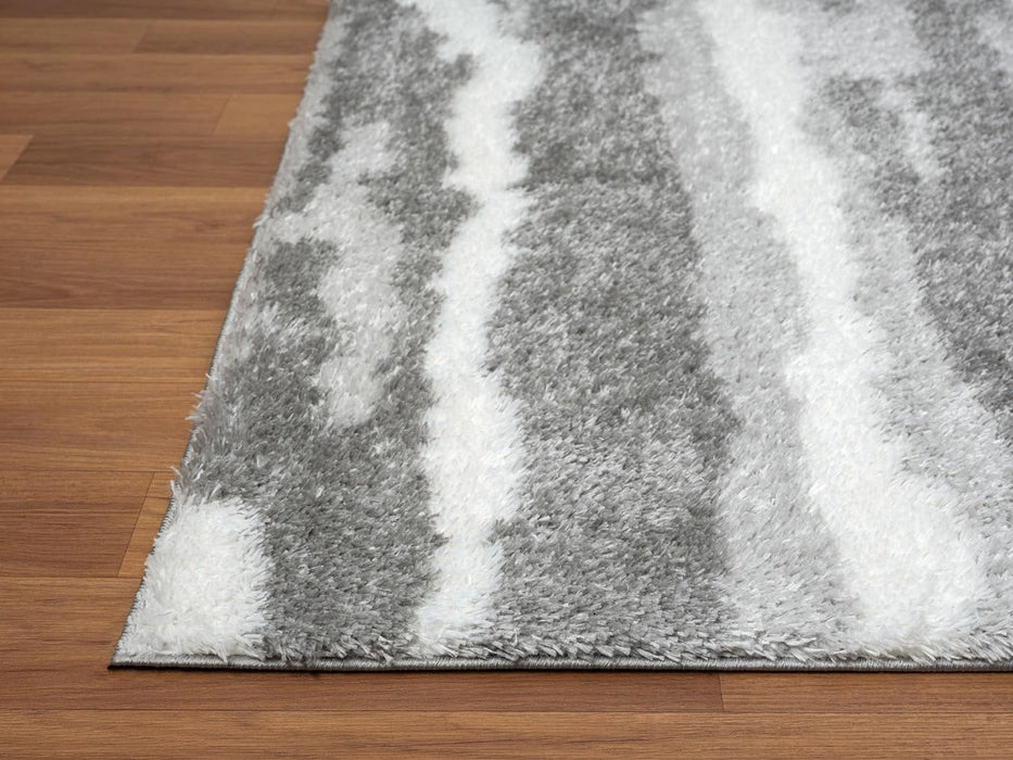 HR Modern Abstract Shag Area Rug Luxurious Soft Plush Texture for Contemporary Home Decor, #26224