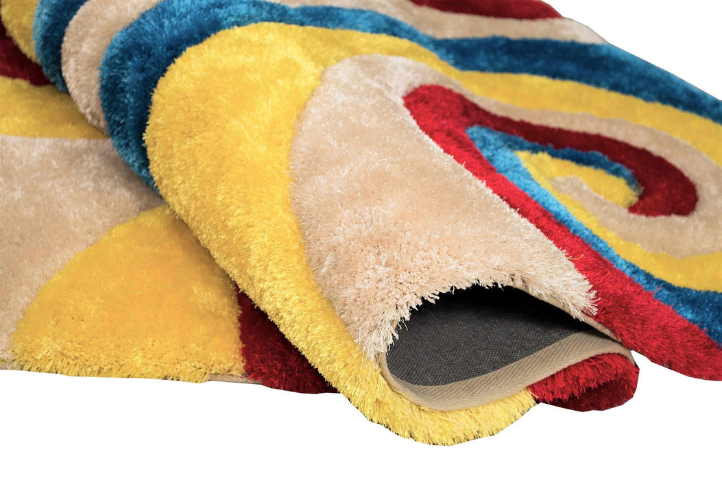 3-D Hand Curved Shaggy Rug #05