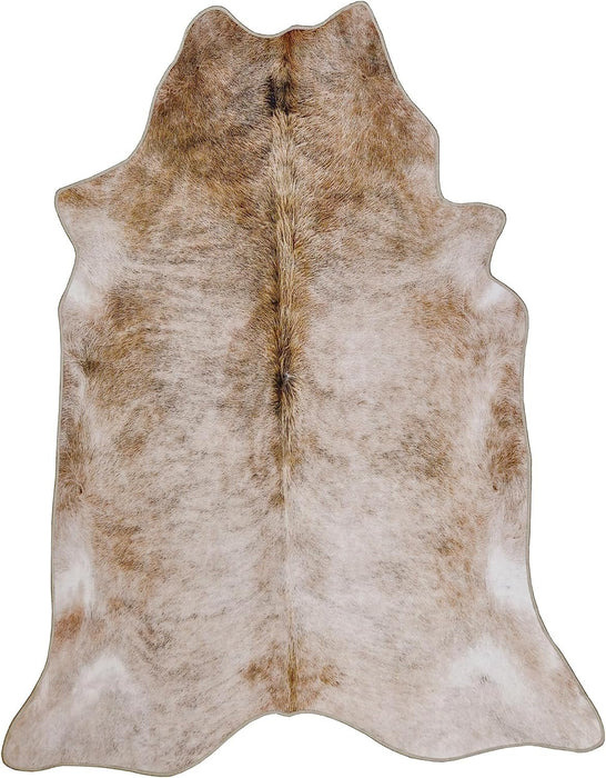 HR Premium Non-Slip Faux Cowhide Beige Brown Ivory and White # 1123