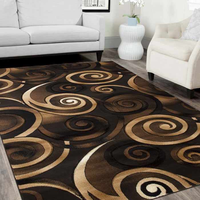 Swirls Contemporary Hand Carved Rugs #14