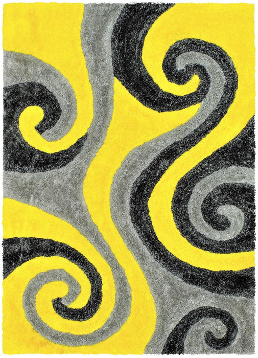 3-D Hand Curved Shaggy Rug #05