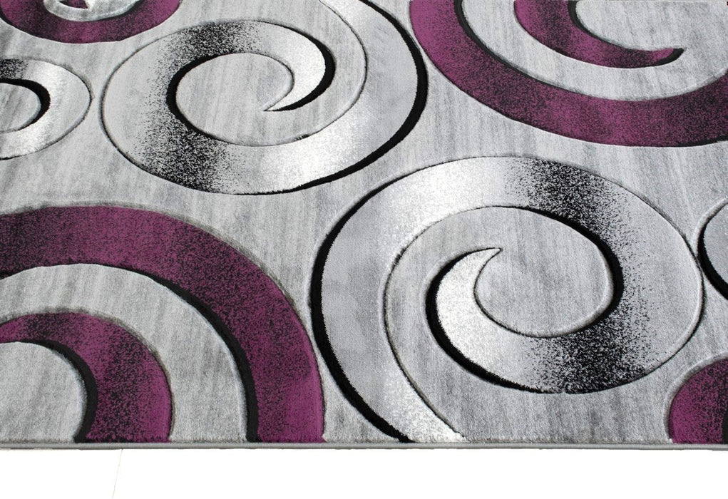 Swirls Hand Carved Area Rug #16