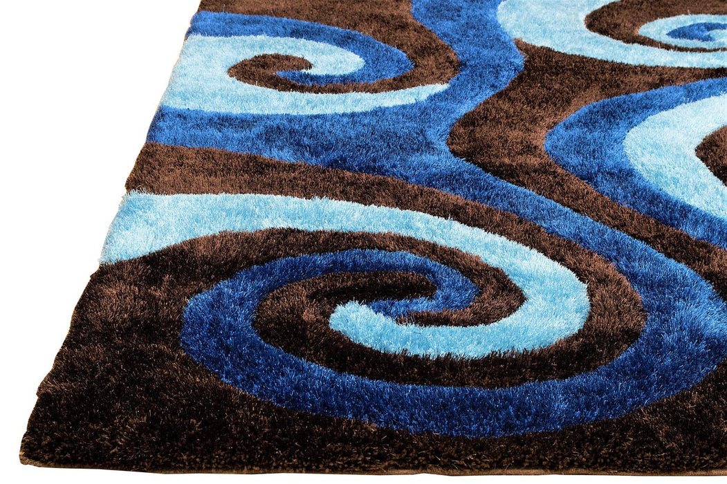 3-D Hand Curved Shaggy Rug #05