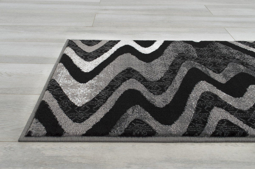 Abstract Area Rug Modern Zigzag Wave #66