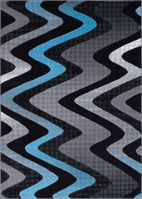 Abstract Area Rug Modern Zigzag Wave #66