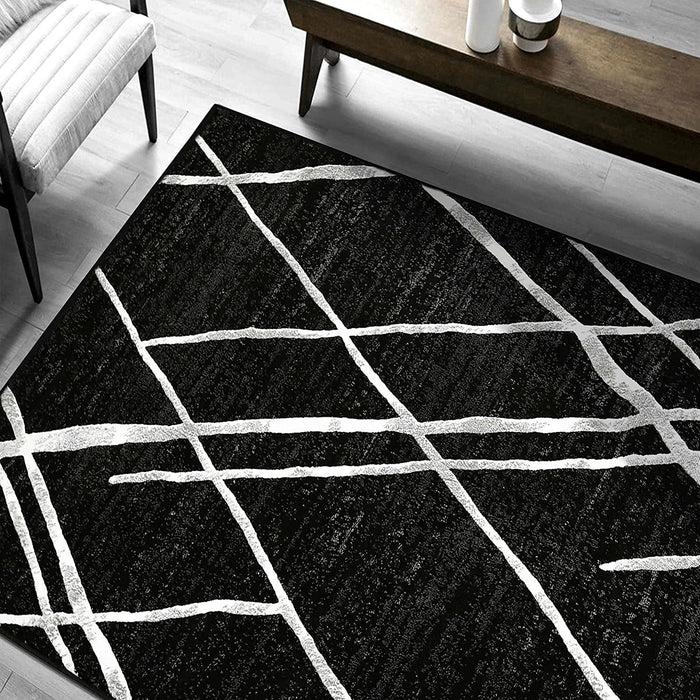 Diamond Pattern Contemporary Abstract Area Rug