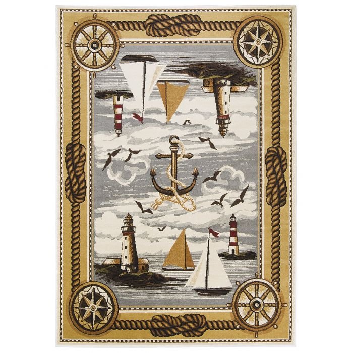 HR Sailing Accent Area Rug  Lighthouse/Anker/Sailing Boats