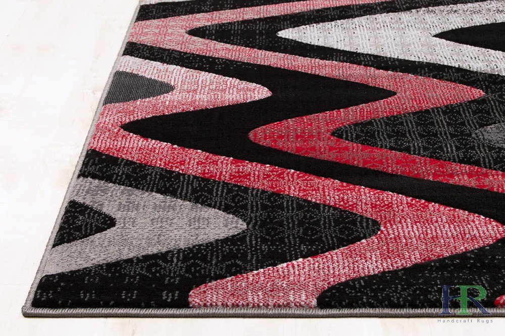 Abstract Area Rug Modern Zigzag Wave #66