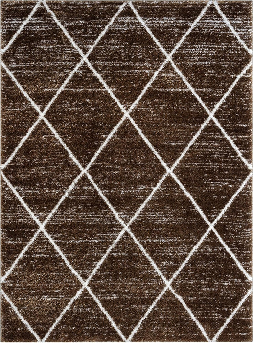 HR Luxurious Moroccan Diamond Shag Rug | Plush 1-Inch-High Pile Soft & Durable Area Rug  #26222