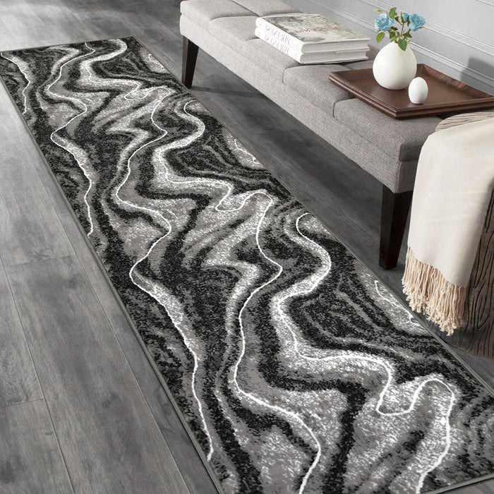 Contemporary Abstract Area Rugs Marble Pattern #296