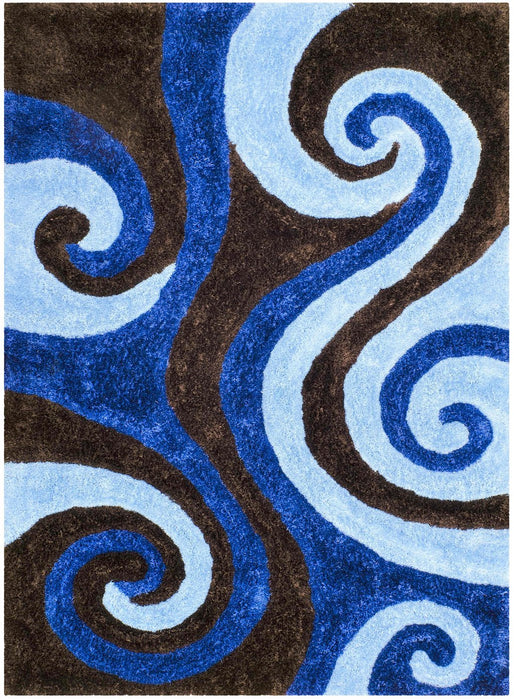 3-D Hand Curved Shaggy Rug #05