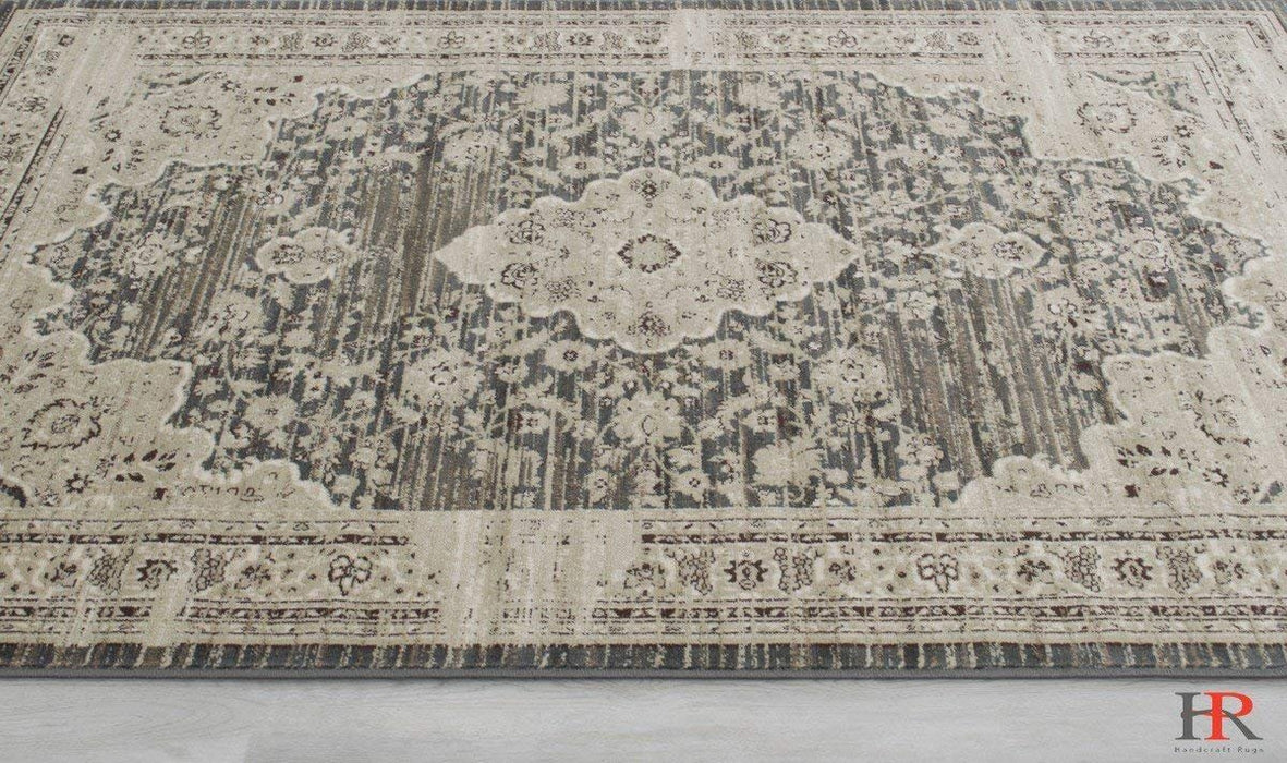 Floral Pattern Distressed Rug #93