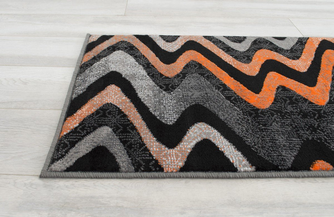 Abstract Area Rug Modern Zigzag Wave #66