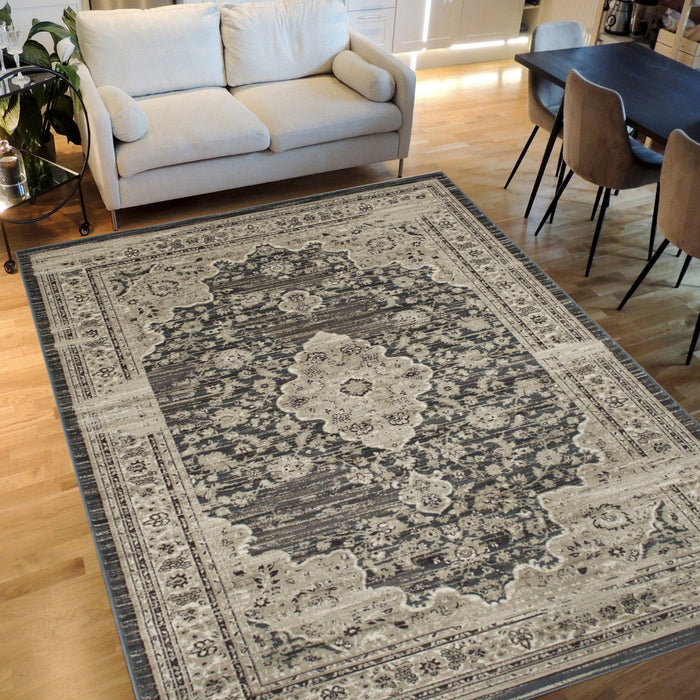 Floral Pattern Distressed Rug #93