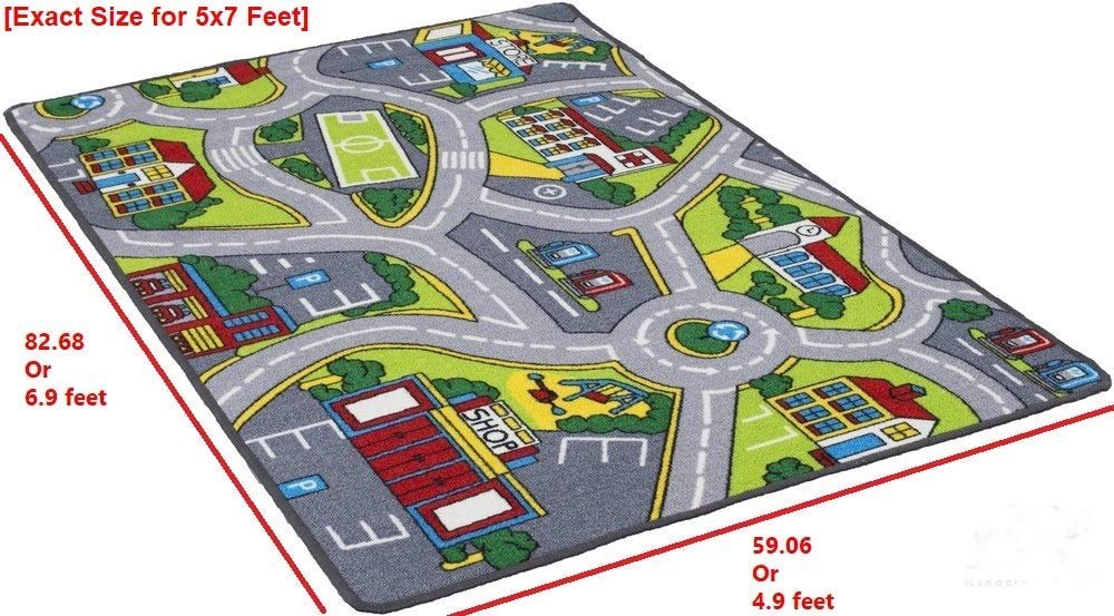 Kids Car Road Rugs City Map-4 Play Non-Slip