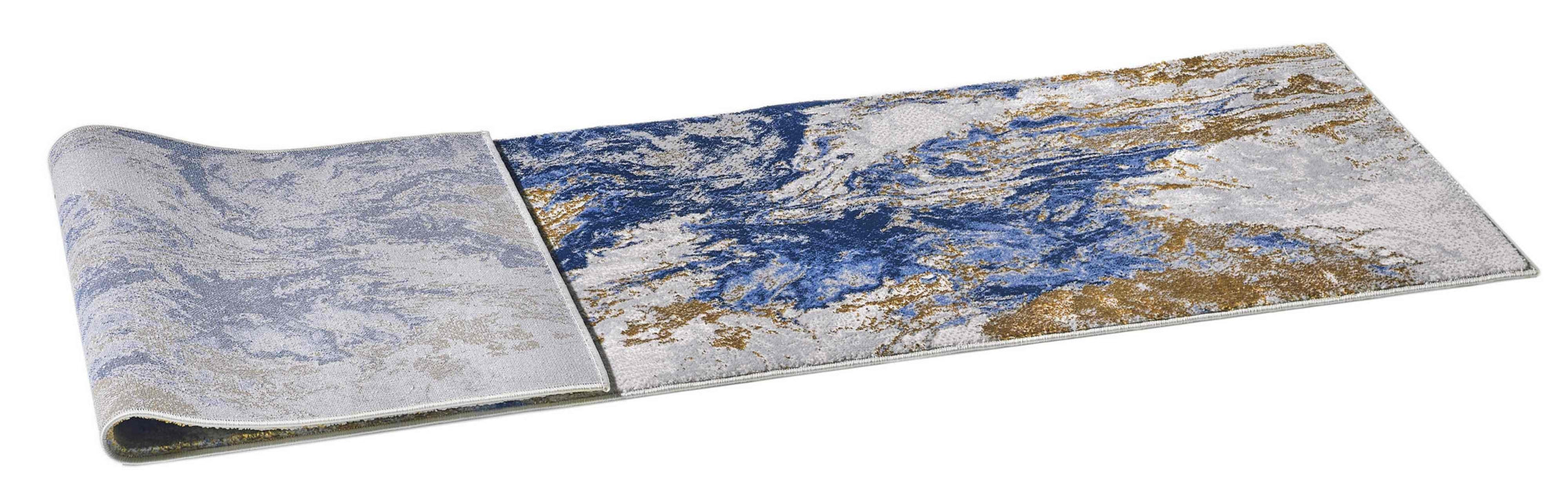 Abrash Rugs Ocean Pattern Gold, Mocha, Blue #50