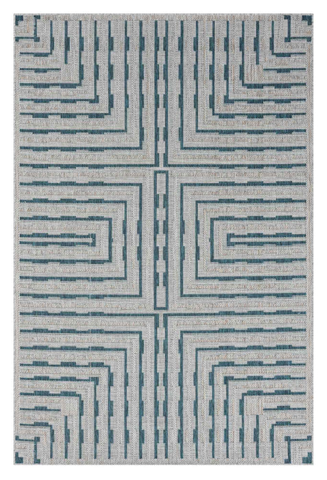 HR Waterproof Geometric Striped Outdoor Rug: Stain/Fade-Resistant #1667