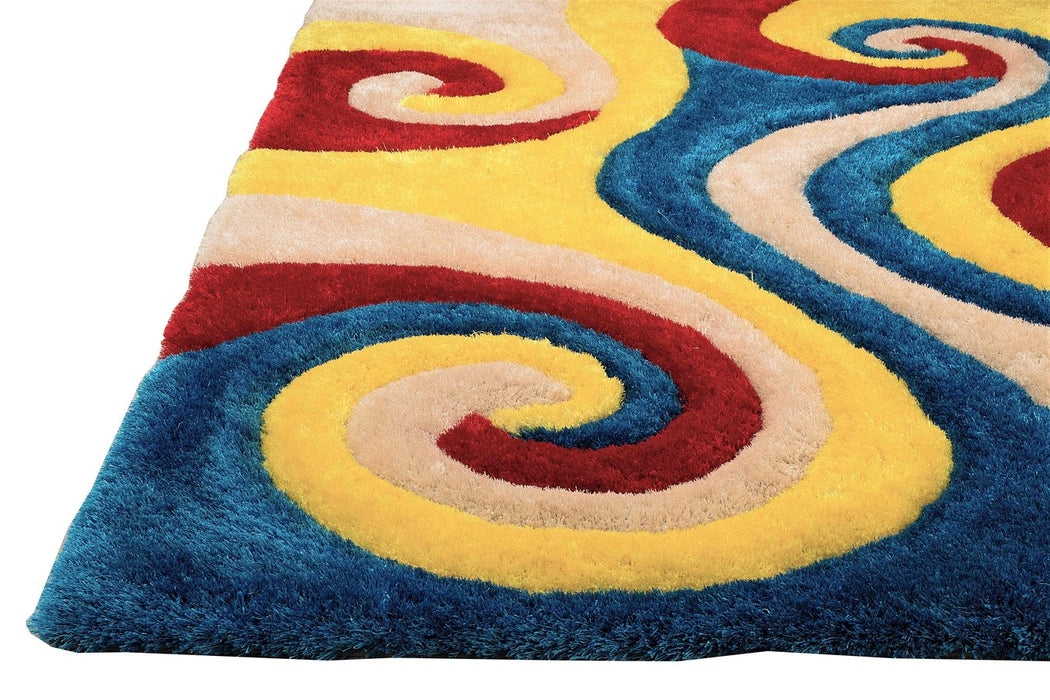 3-D Hand Curved Shaggy Rug #05