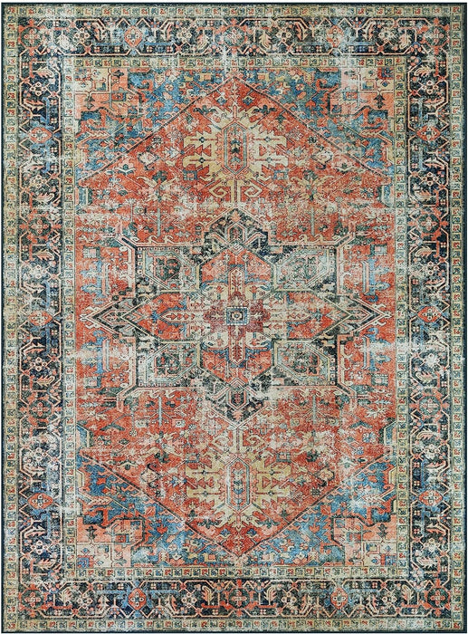 HR Bohemian Area Rug - Non-Slip Rubber Backing, Traditional Pattern # 1115