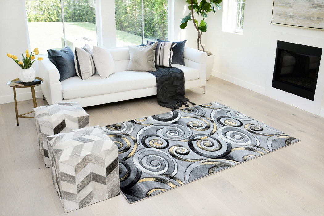 Swirls Contemporary Hand Carved Rugs #14