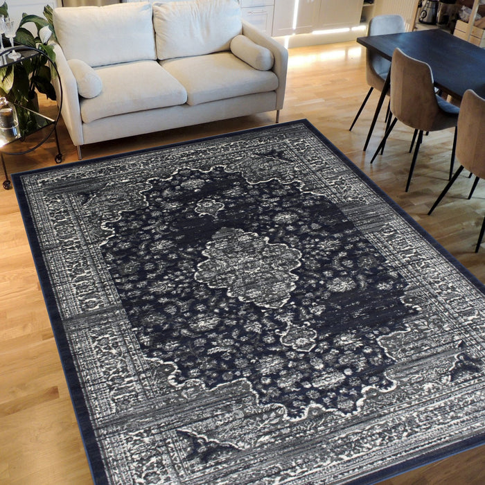 Floral Pattern Distressed Rug #93