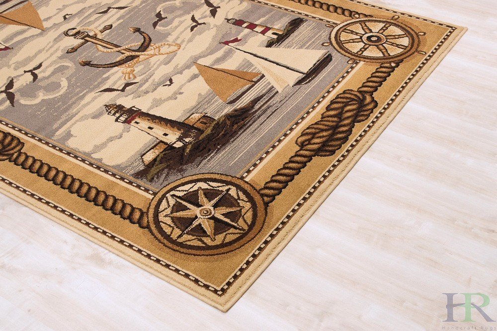 HR Sailing Accent Area Rug  Lighthouse/Anker/Sailing Boats