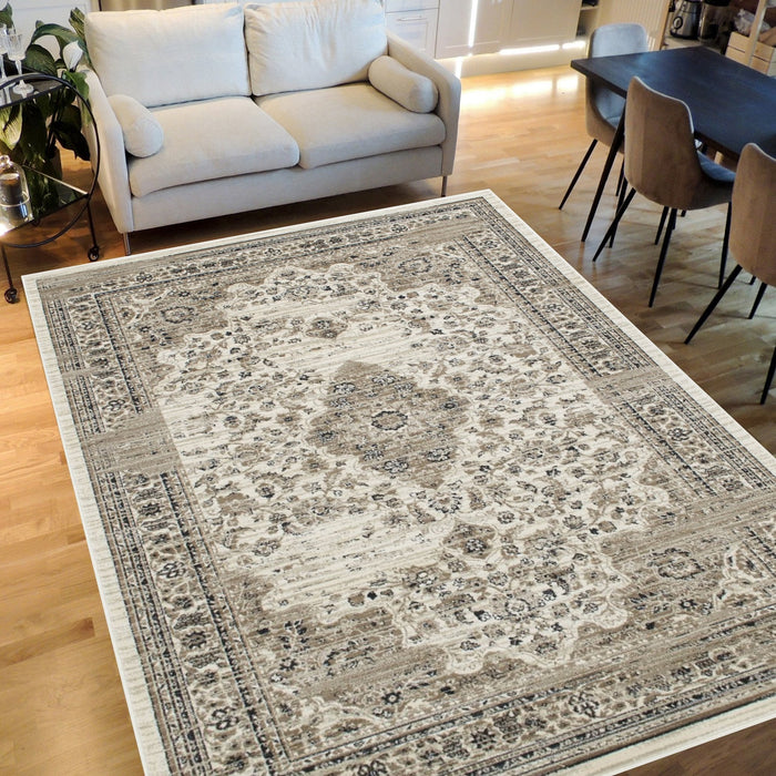 Floral Pattern Distressed Rug #93