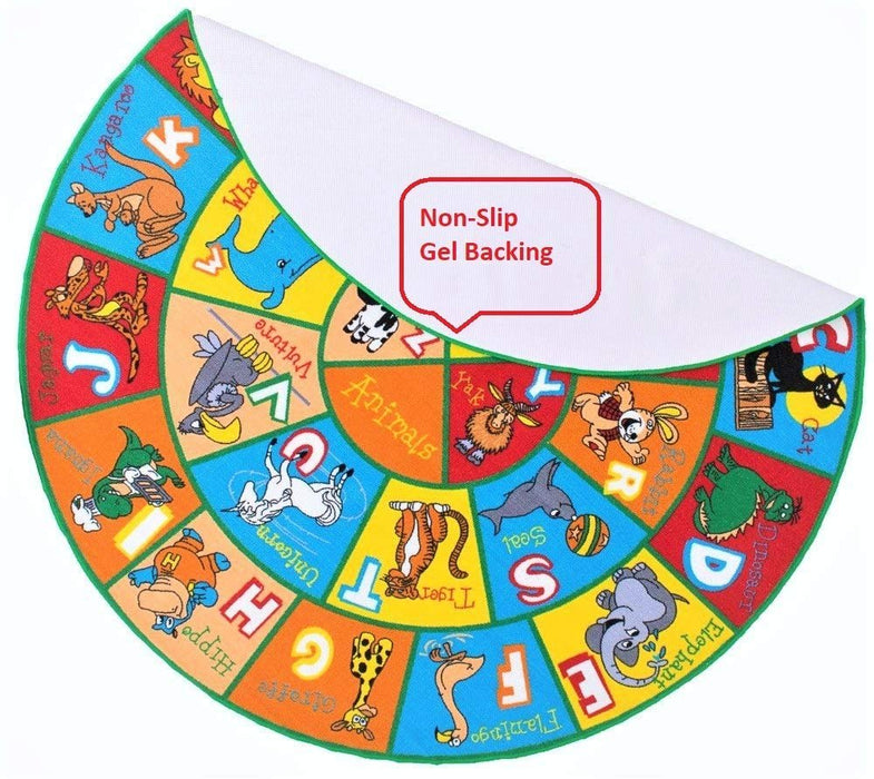 Teaching ABC Animals Kids Educational play mat Non-Slip