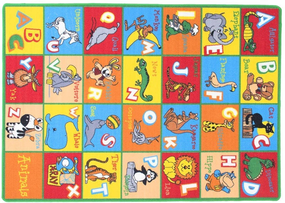 Teaching ABC Animals Kids Educational play mat Non-Slip