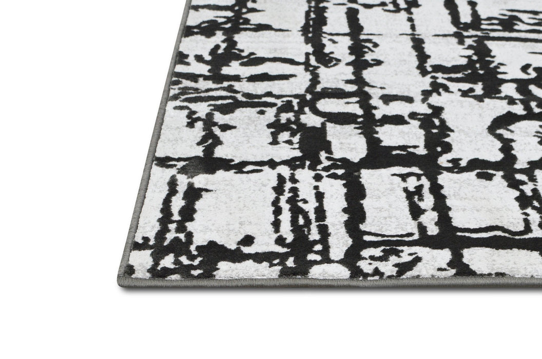 Rugs Bohemian Ultra-Soft, Easy Clean, Abstract, Bone Black and White 02