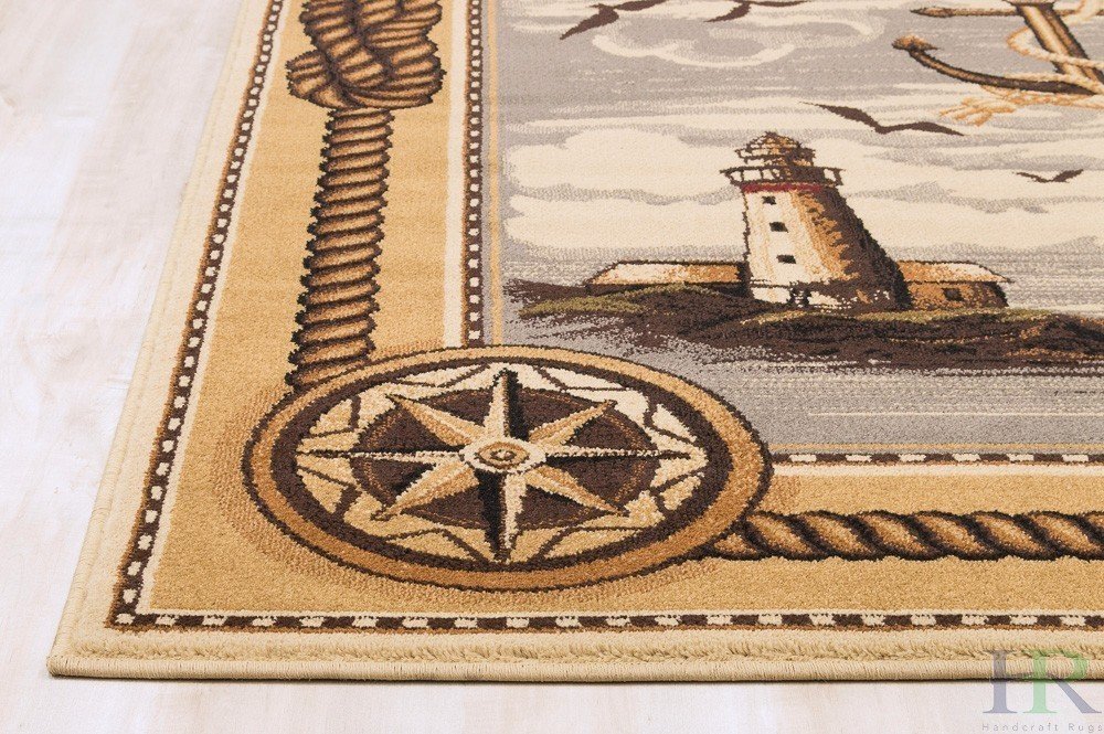 HR Sailing Accent Area Rug  Lighthouse/Anker/Sailing Boats