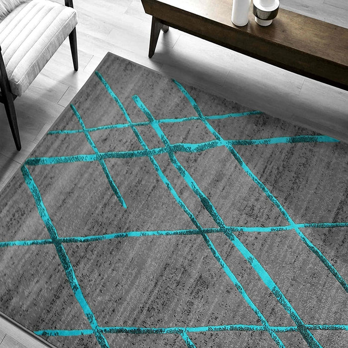 Diamond Pattern Contemporary Abstract Area Rug