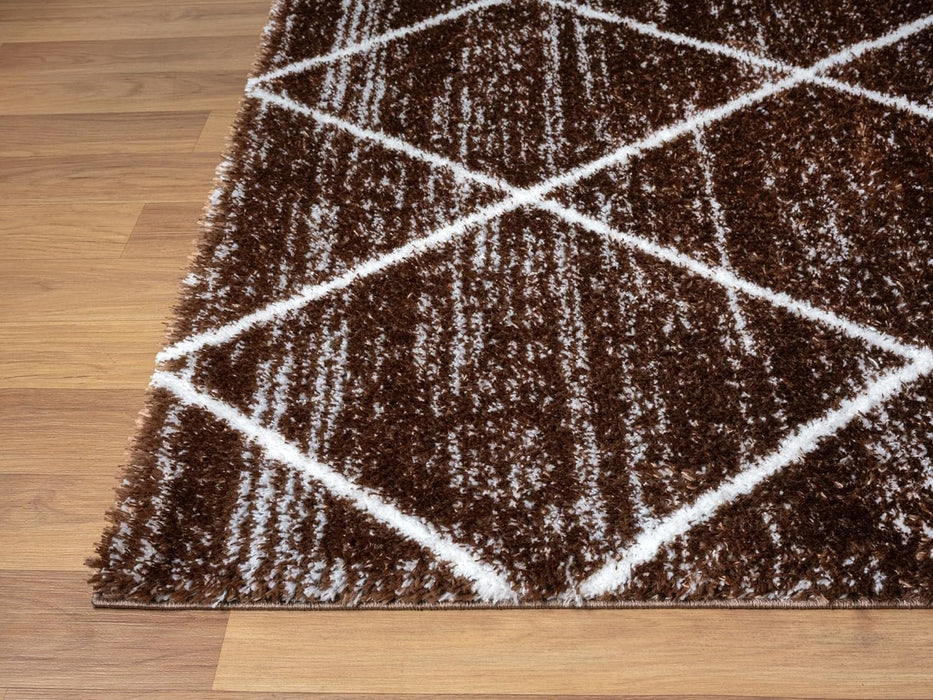 HR Luxurious Moroccan Diamond Shag Rug | Plush 1-Inch-High Pile Soft & Durable Area Rug  #26222