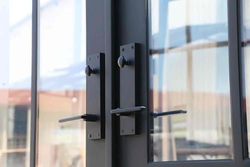 HR Matte Black French Iron Steel Door with Handle and Locks, Left Inswing, Elegant Entrance Door for Home and Office 72 x 96