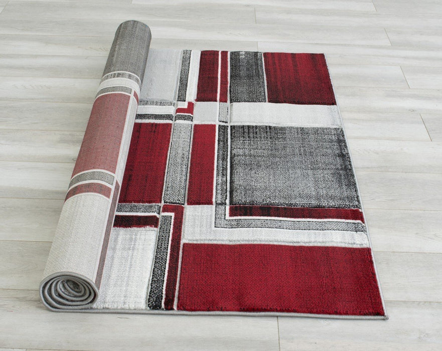 Cubism/Squares Modern  Hand Carved Area Rug 15