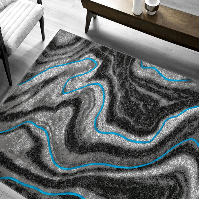 Contemporary Abstract Area Rugs Marble Pattern #296