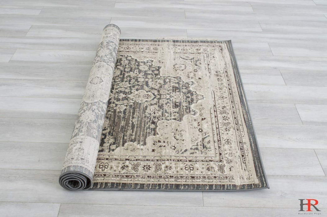 Floral Pattern Distressed Rug #93