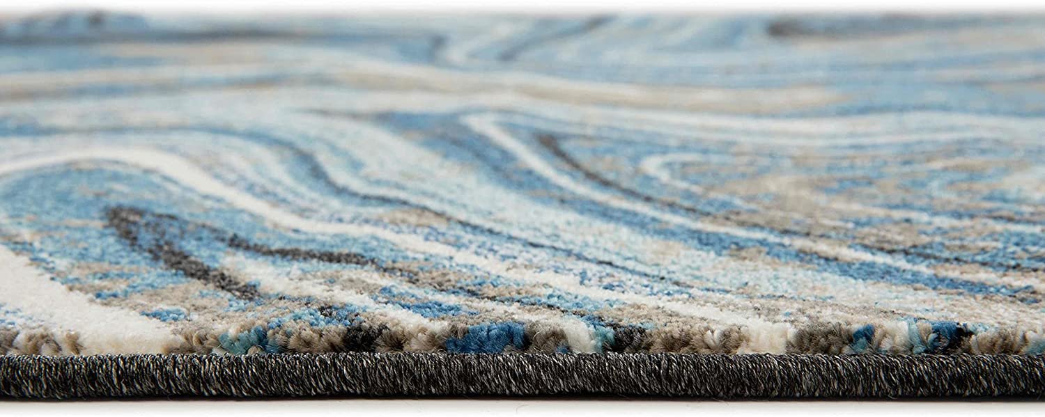 Marble Rugs Grey Blue Multi Color Abstract #77