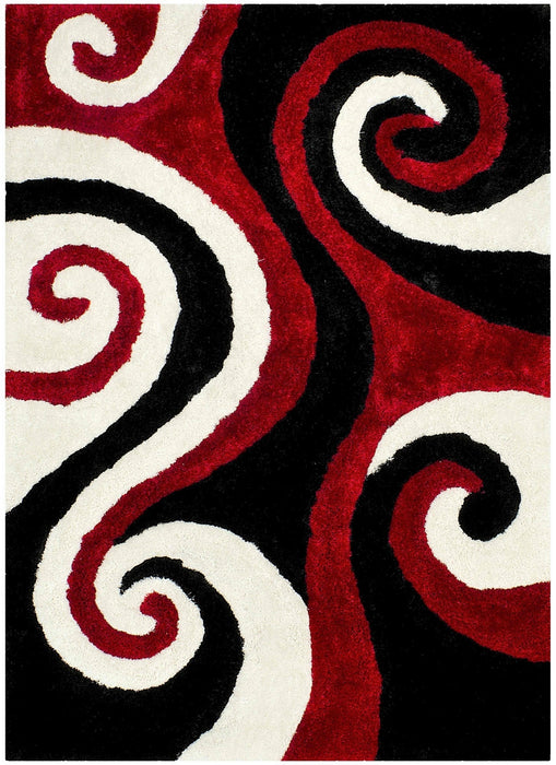 3-D Hand Curved Shaggy Rug #05