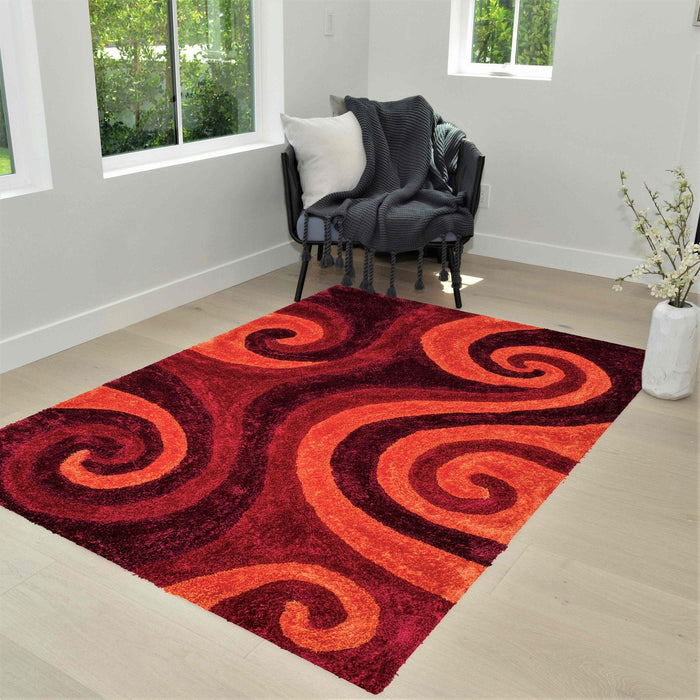 3-D Hand Curved Shaggy Rug #05