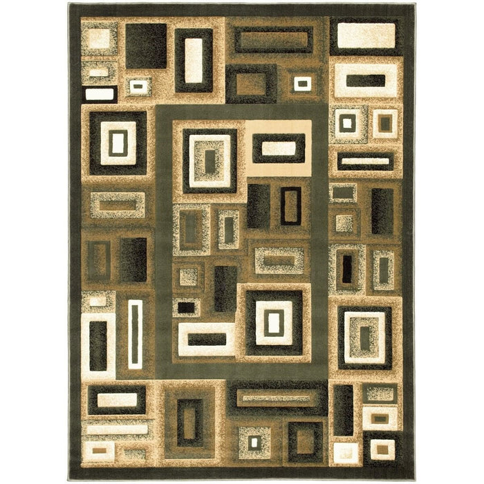 Frame/Boxy/Cube Pattern-Shed Free Rug