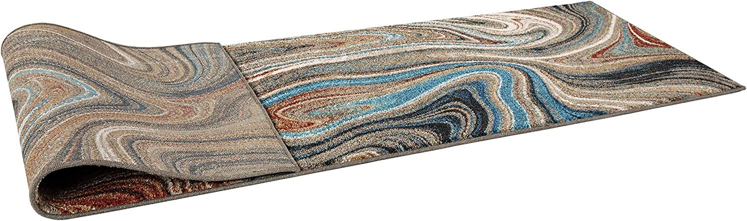 Marble Rugs Grey Blue Multi Color Abstract #77