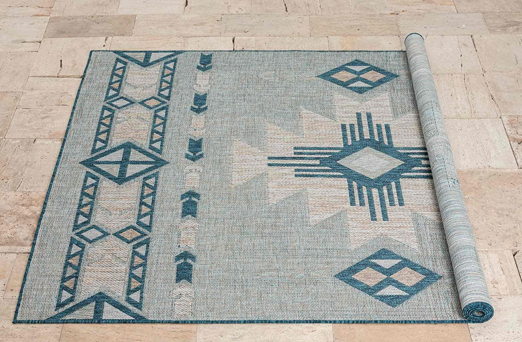 HR Waterproof Southwestern Navajo Outdoor Rug #1664