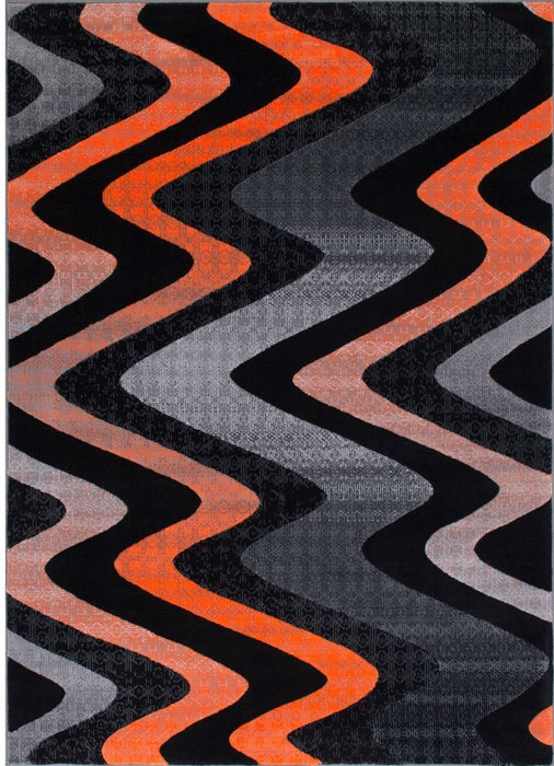 Abstract Area Rug Modern Zigzag Wave #66